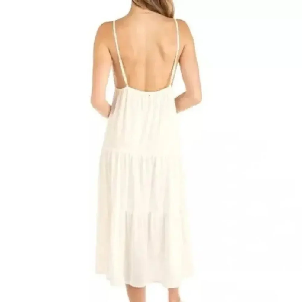 Hurley Boho Breeze Off White Midi Dress Surf Style XS/S NWT